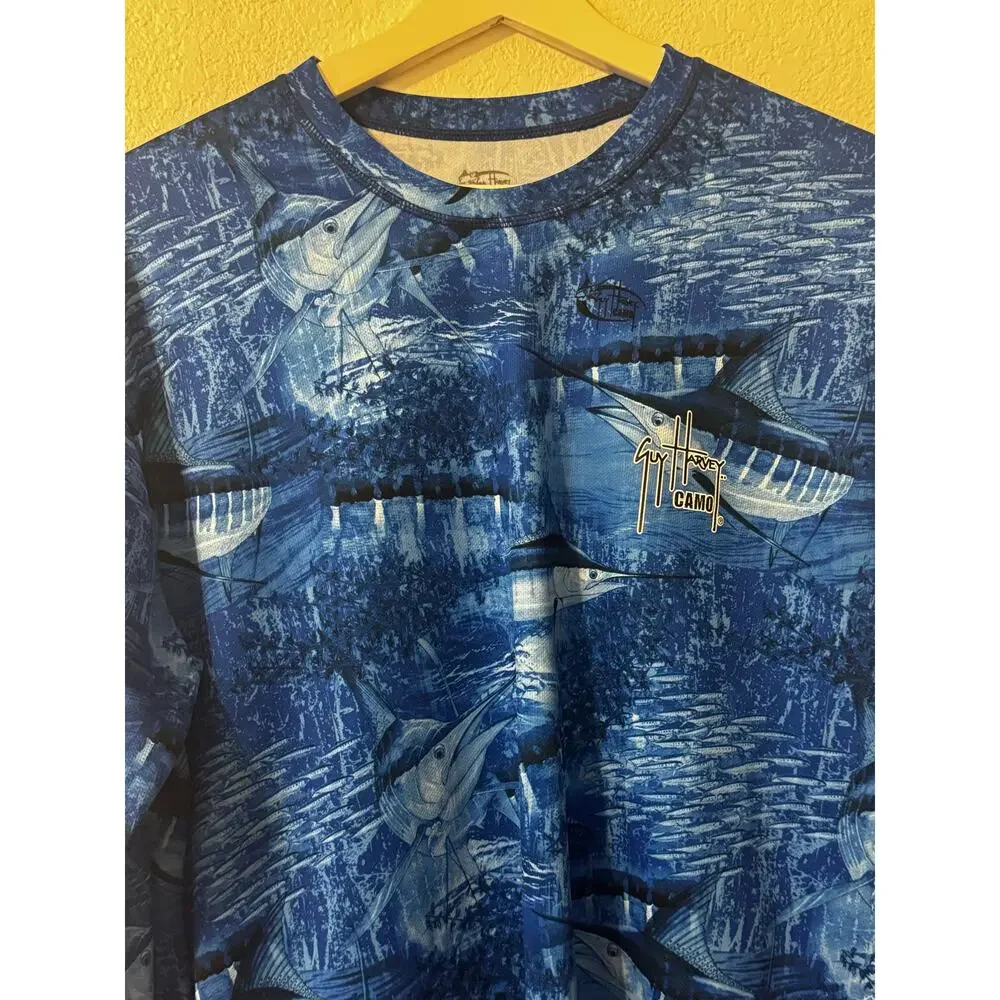 Guy Harvey‎ Men's Long Sleeve T-Shirt Camo by AFTCO Size L (44 Inch Chest) - Picture 3 of 8